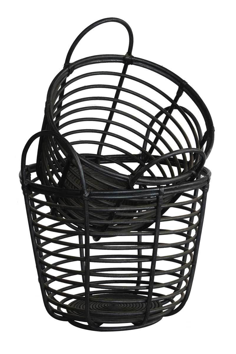 Tru Outdoor Luxury Basket Doctor Set of 2 (Colour Black) product_description Woven Baskets.