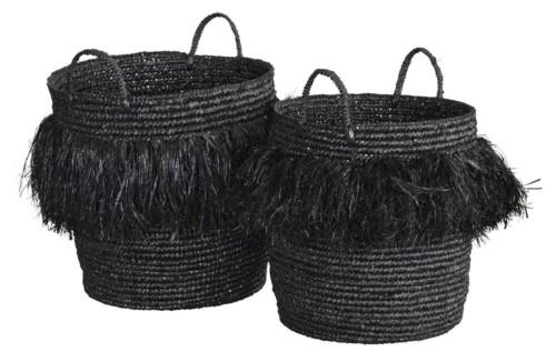 Tru Outdoor Luxury Basket Tassel Set of 2 (Colour Black) product_description Woven Baskets.