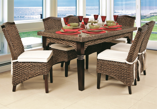 Tru Outdoor Luxury Maestro 9 Piece Outdoor Dining Set without cushions (Color Antique) product_description Outdoor Dining.