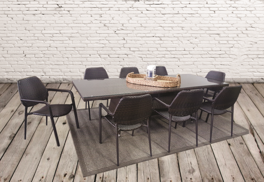 Tru Outdoor Luxury Nieva 9 Piece Outdoor Dining Set (Colour Wood Series) product_description Outdoor Dining.